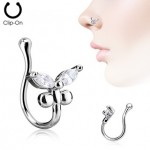 CZ Butterfly Fake Clip On Nose Ring